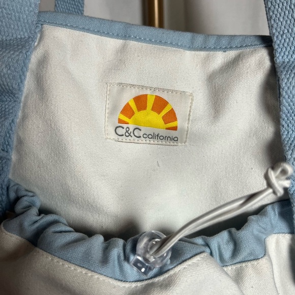 C&C California White and Blue Travel Bag with Sturdy Canvas - Picture 2 of 4